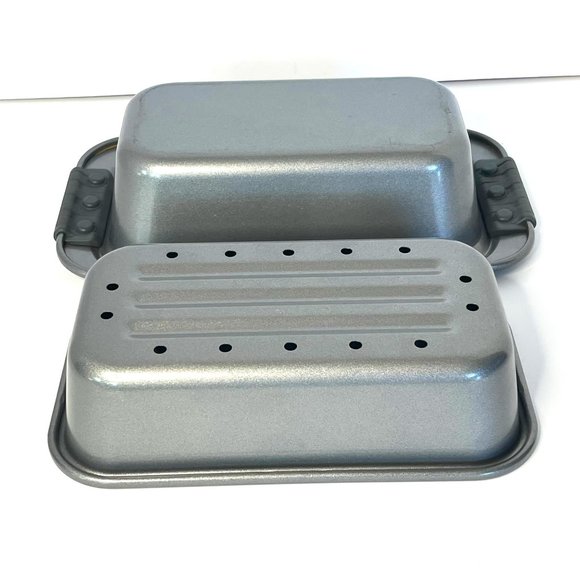 Analon Advanced Nonstick Bakeware Meatloaf/Loaf Pan Set with grips and Drip pan - Picture 4 of 9